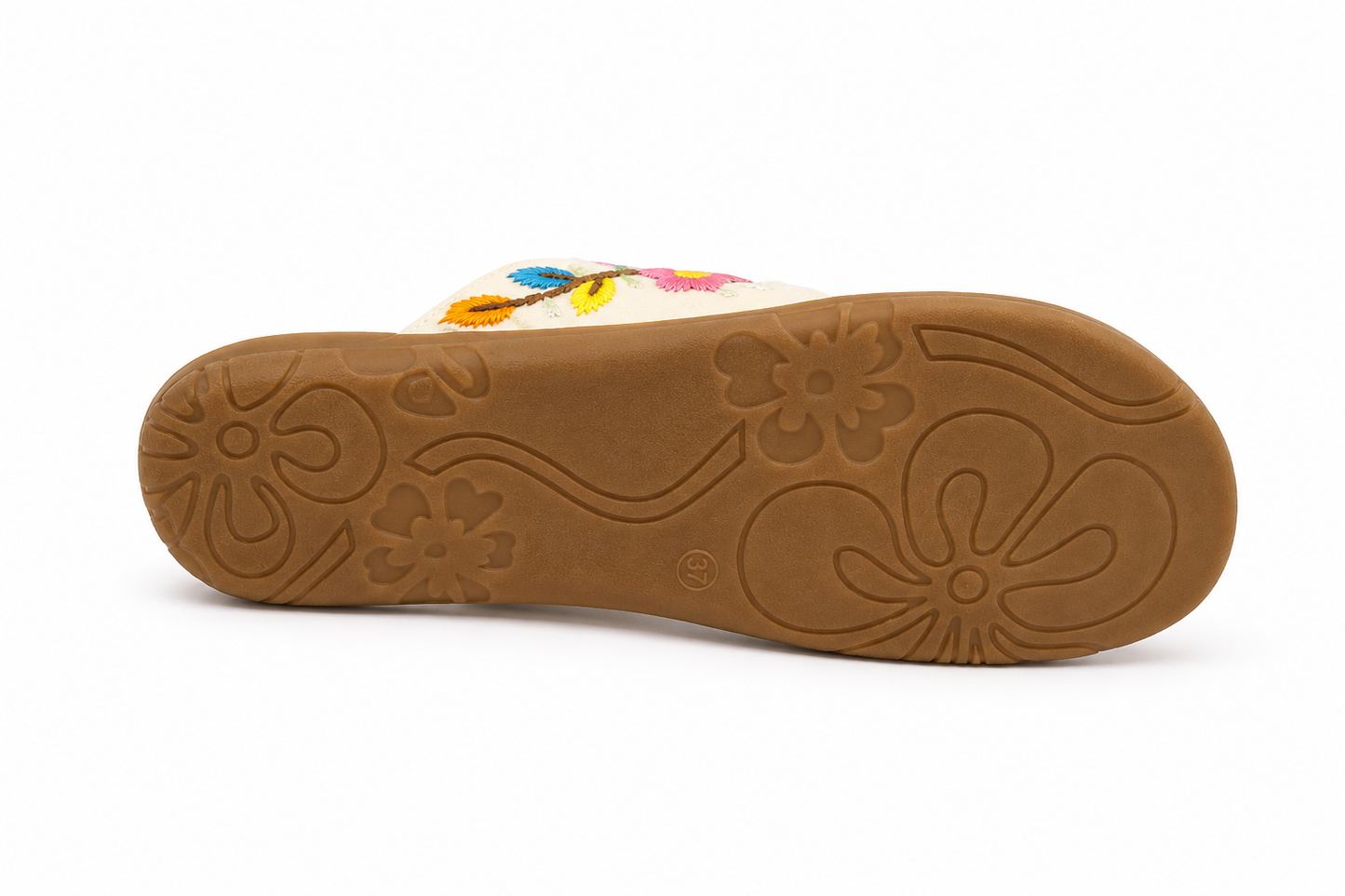 TOTOES Floral Embroidered Toe-Ring Flats