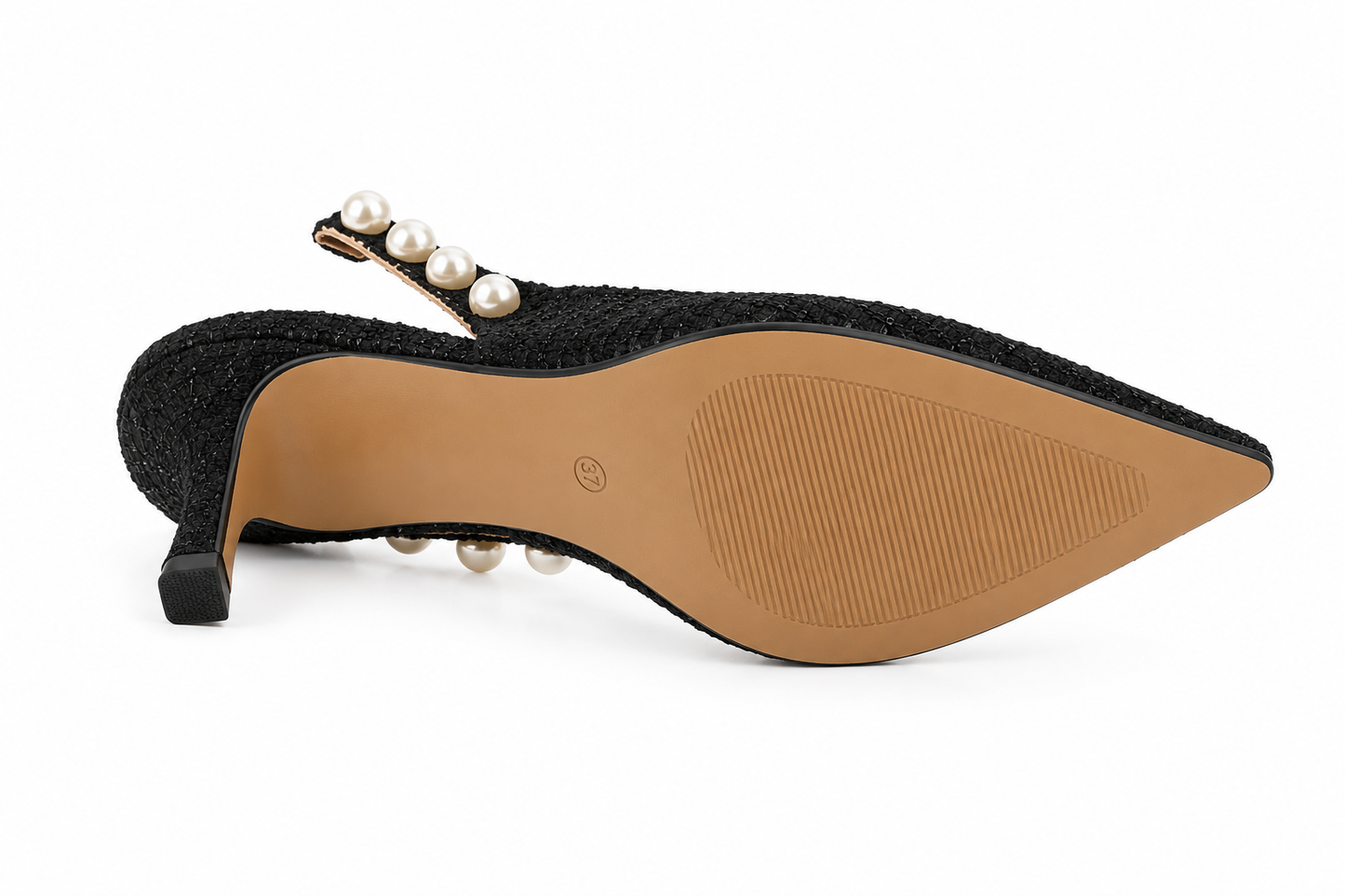 TOTOES Women's Pearl Slingback Kitten Heel
