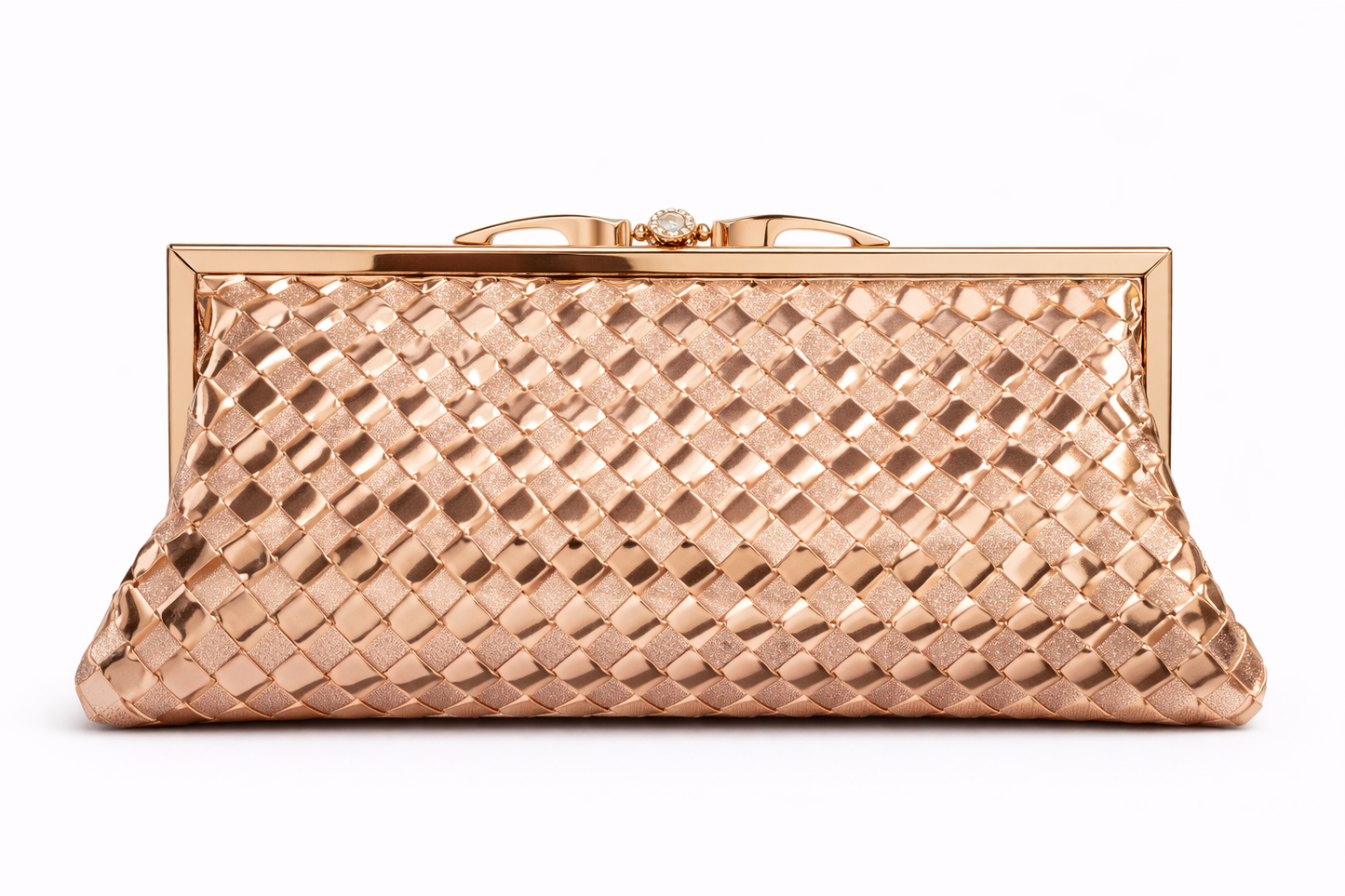 Luxury Silver Woven Clutch Bag for Women