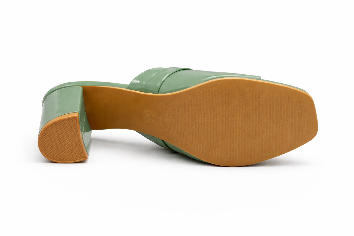 TOTOES Patent Block Heel Mule Sandals