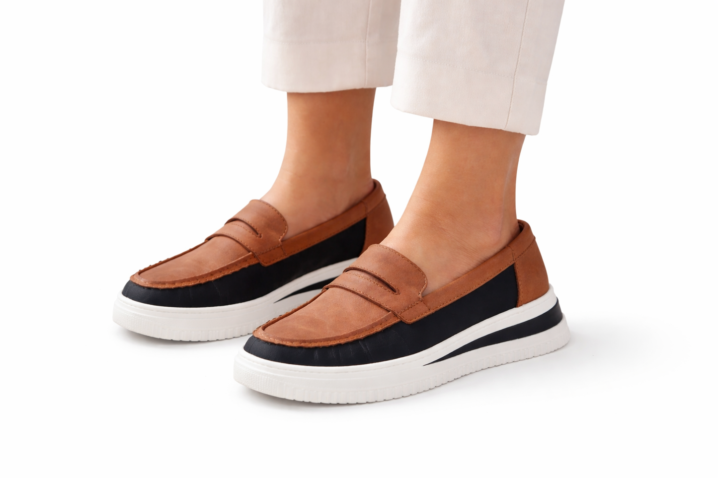 TOTOES Dual Tone Comfort Loafers