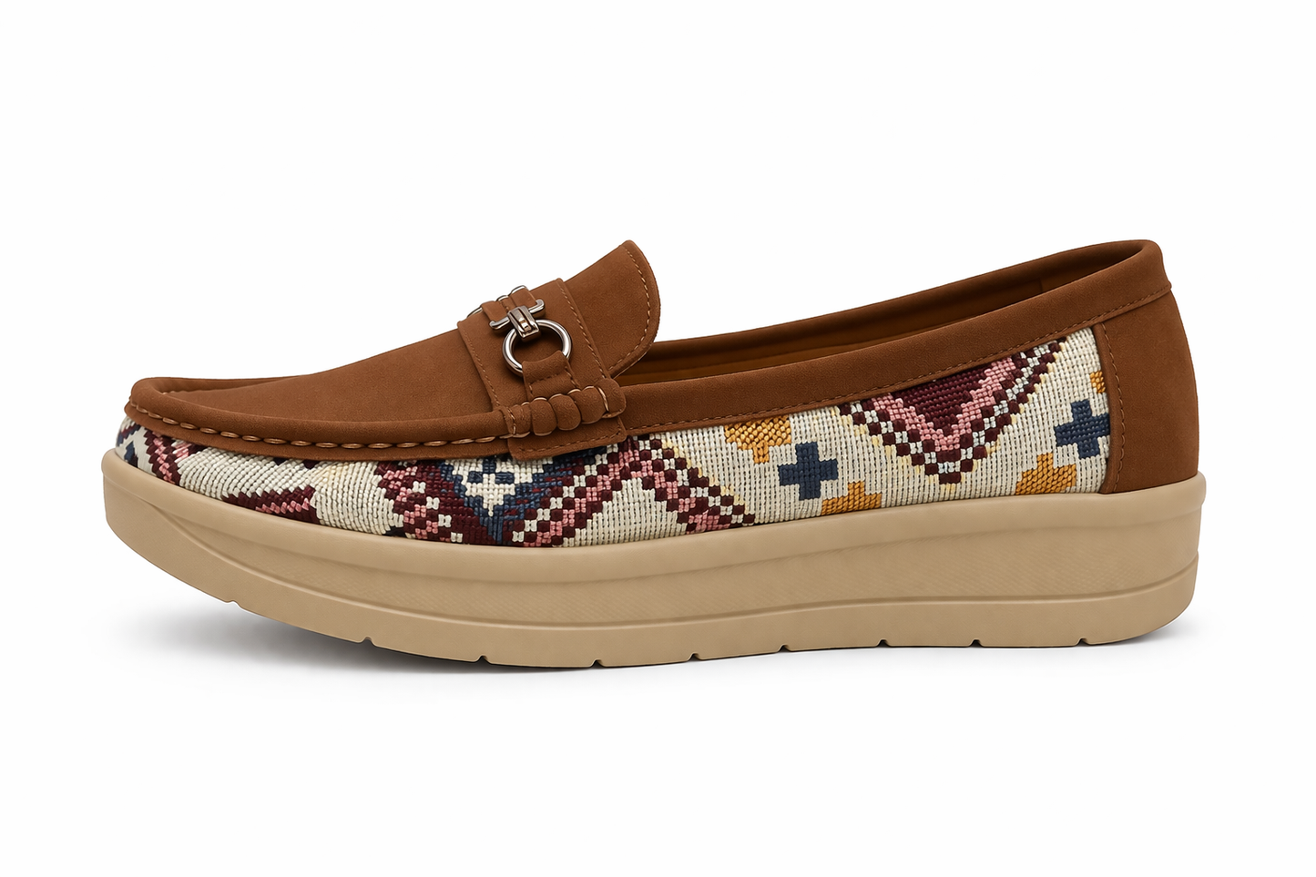 TOTOES Ethnic Pattern Platform Loafers