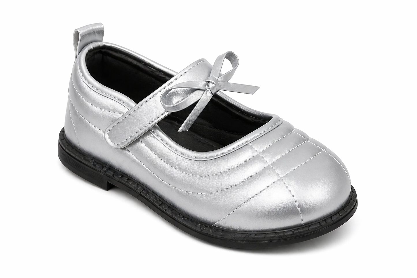 TOTOES Silver Bow Ballerinas