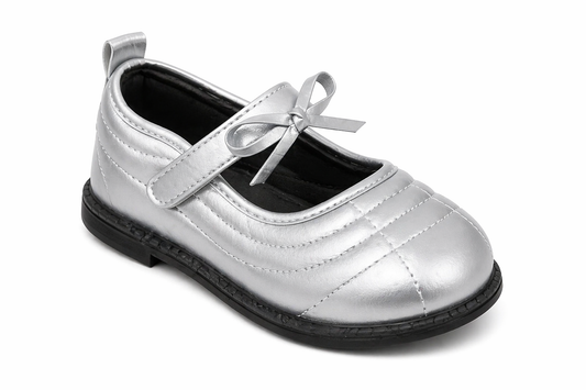 TOTOES Silver Bow Ballerinas