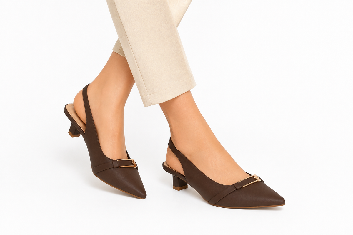 TOTOES Women’s Pointed Toe Slingback Heels