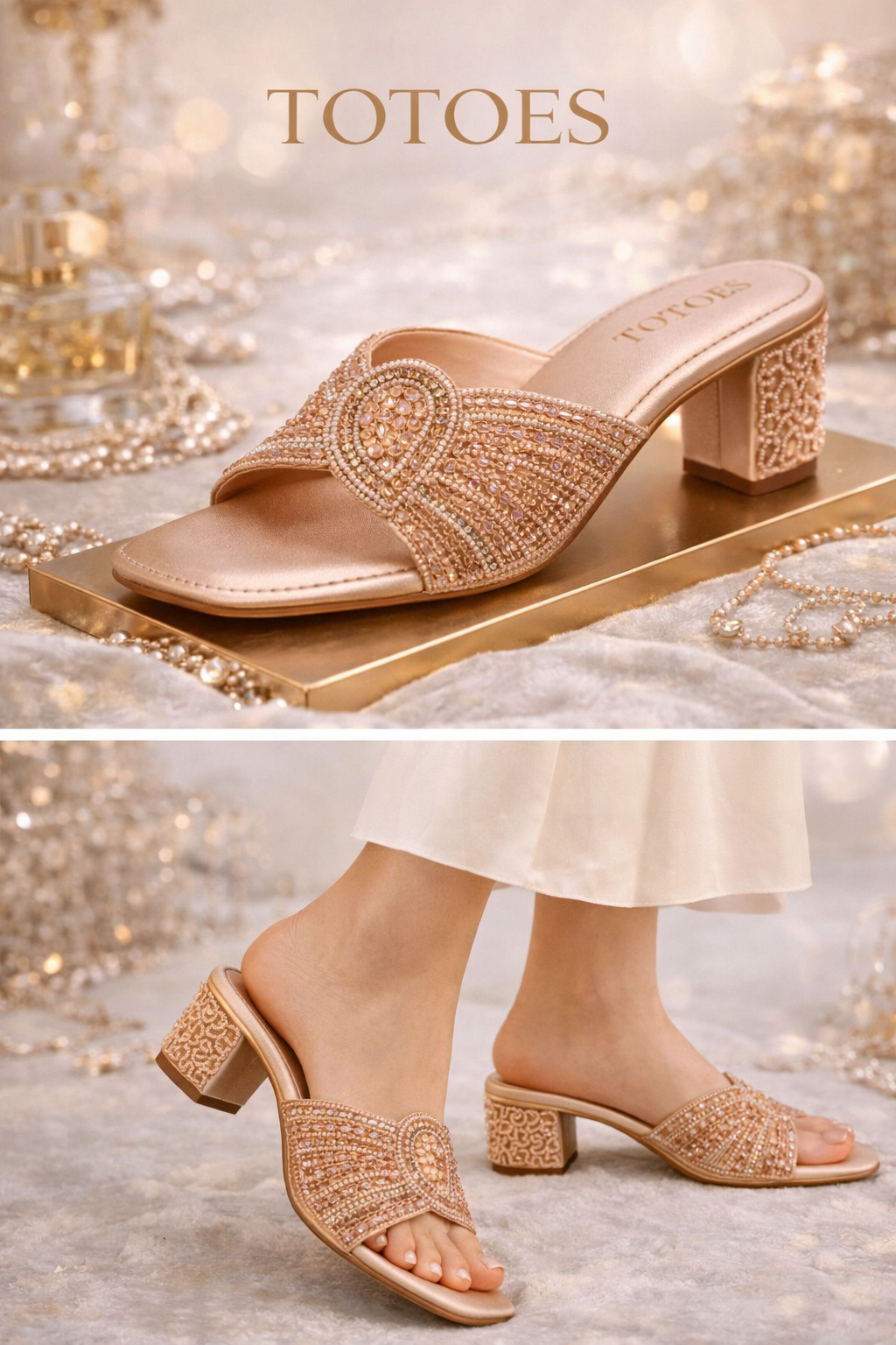 TOTOES Blush Glam Party Heels