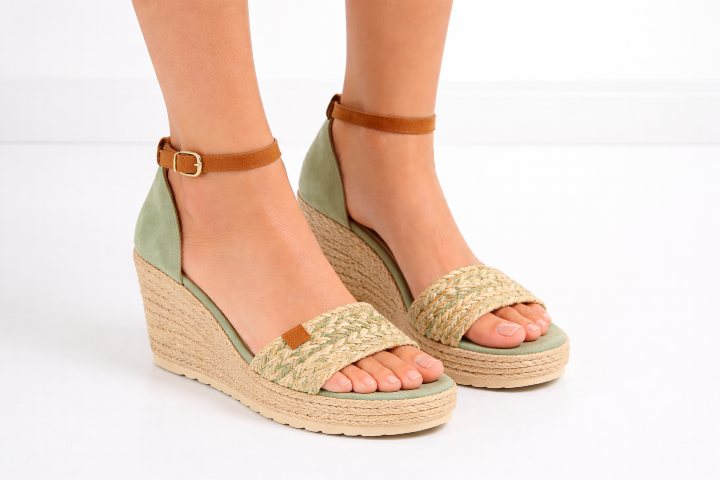 TOTOES Riviera Luxe Braided Wedge Sandals
