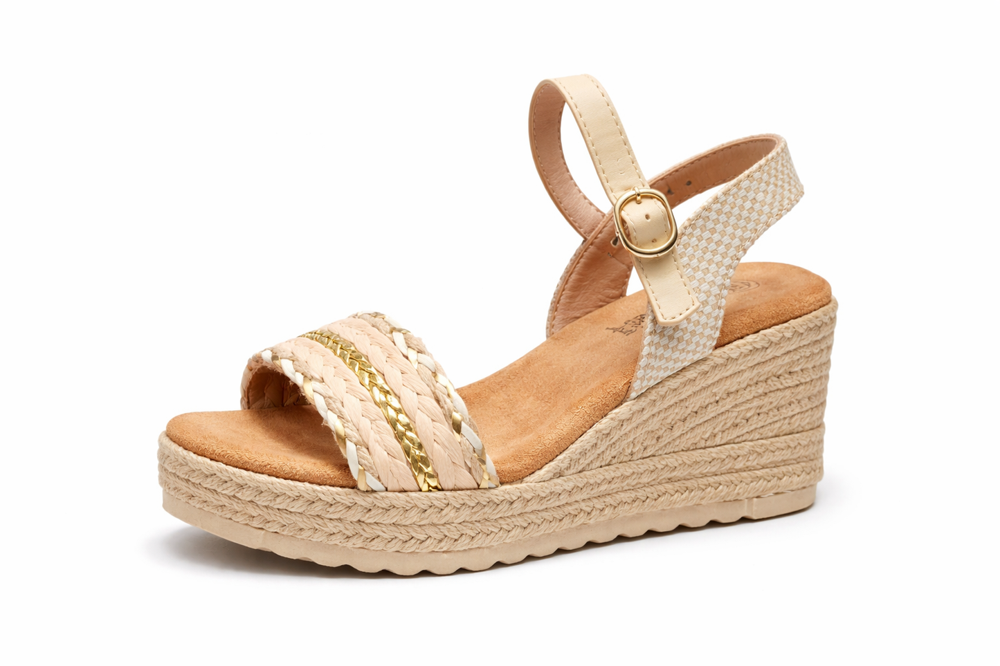 TOTOES Riviera Luxe Braided Wedge Sandals