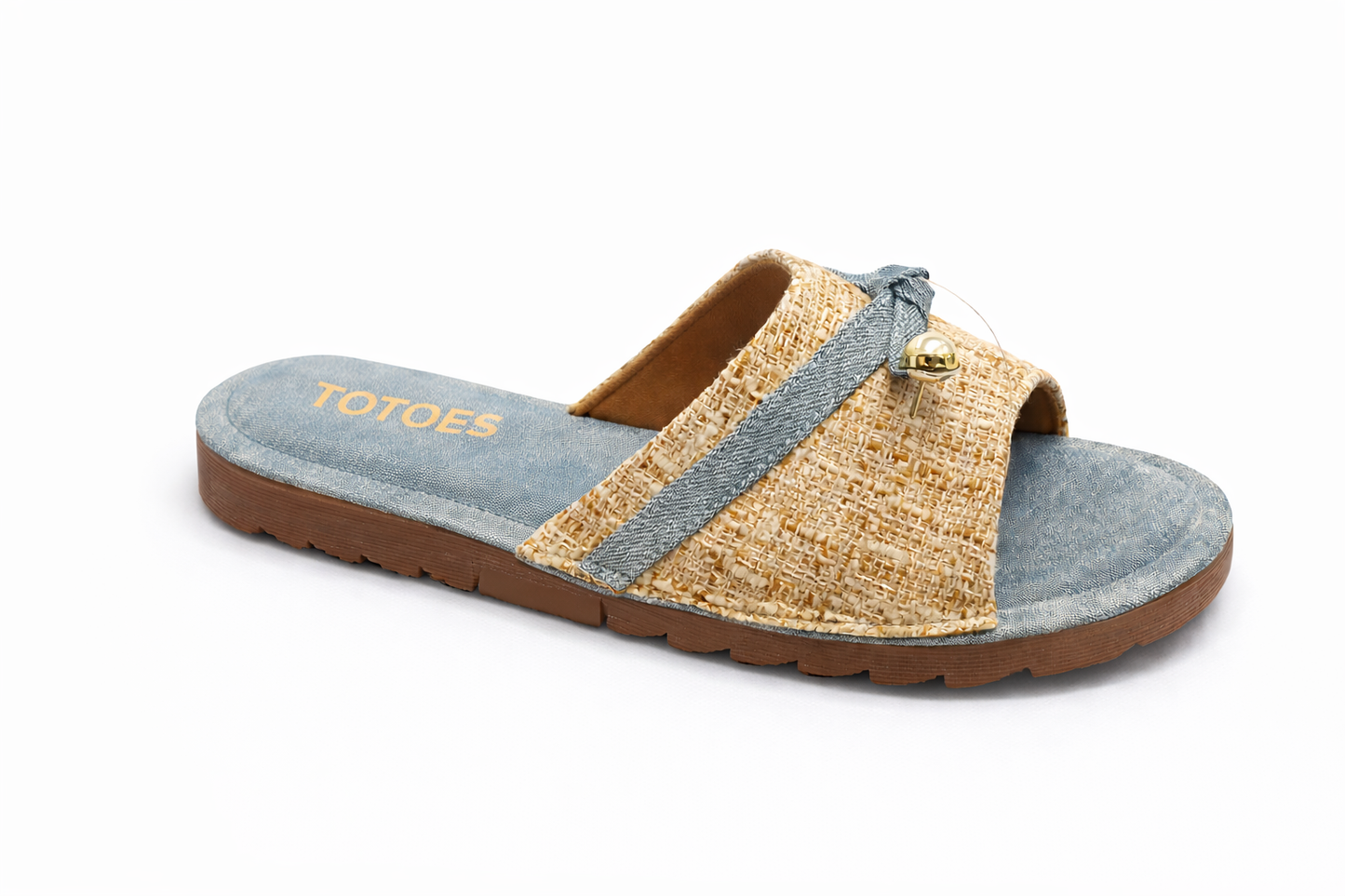 TOTOES Women’s Boho Woven Slide Sandals