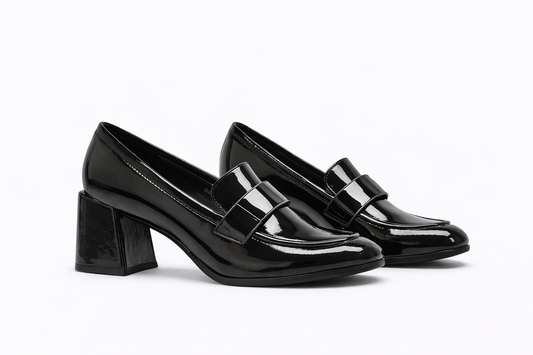 TOTOES Women’s Black Patent Block Heel