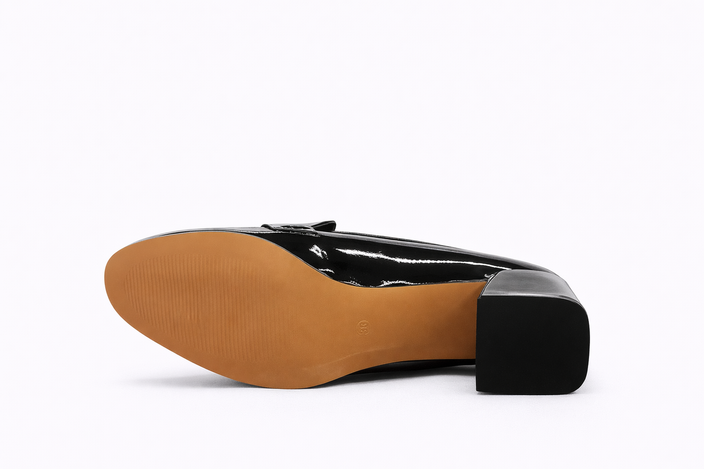 TOTOES Women’s Black Patent Block Heel