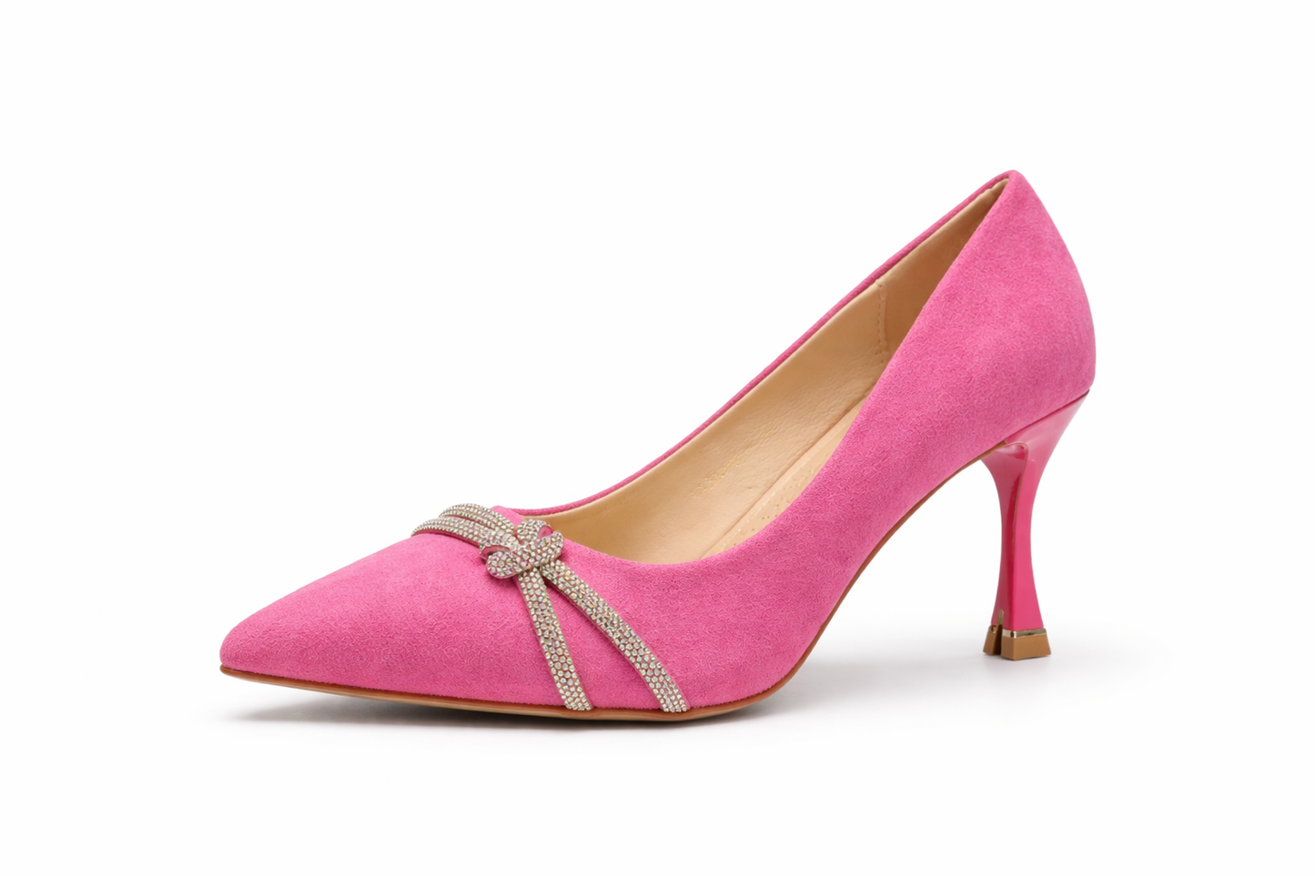 TOTOES Women’s Pink Suede Pointed Toe Heels
