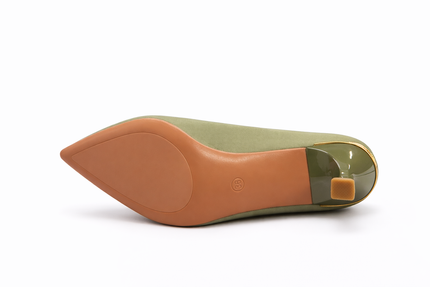 TOTOES Women’s Sage Green Suede Pointed Toe Heels