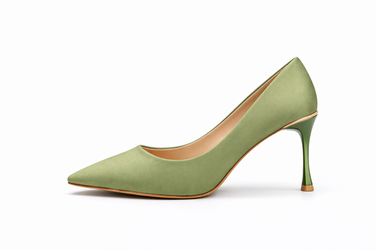 TOTOES Women’s Sage Green Suede Pointed Toe Heels