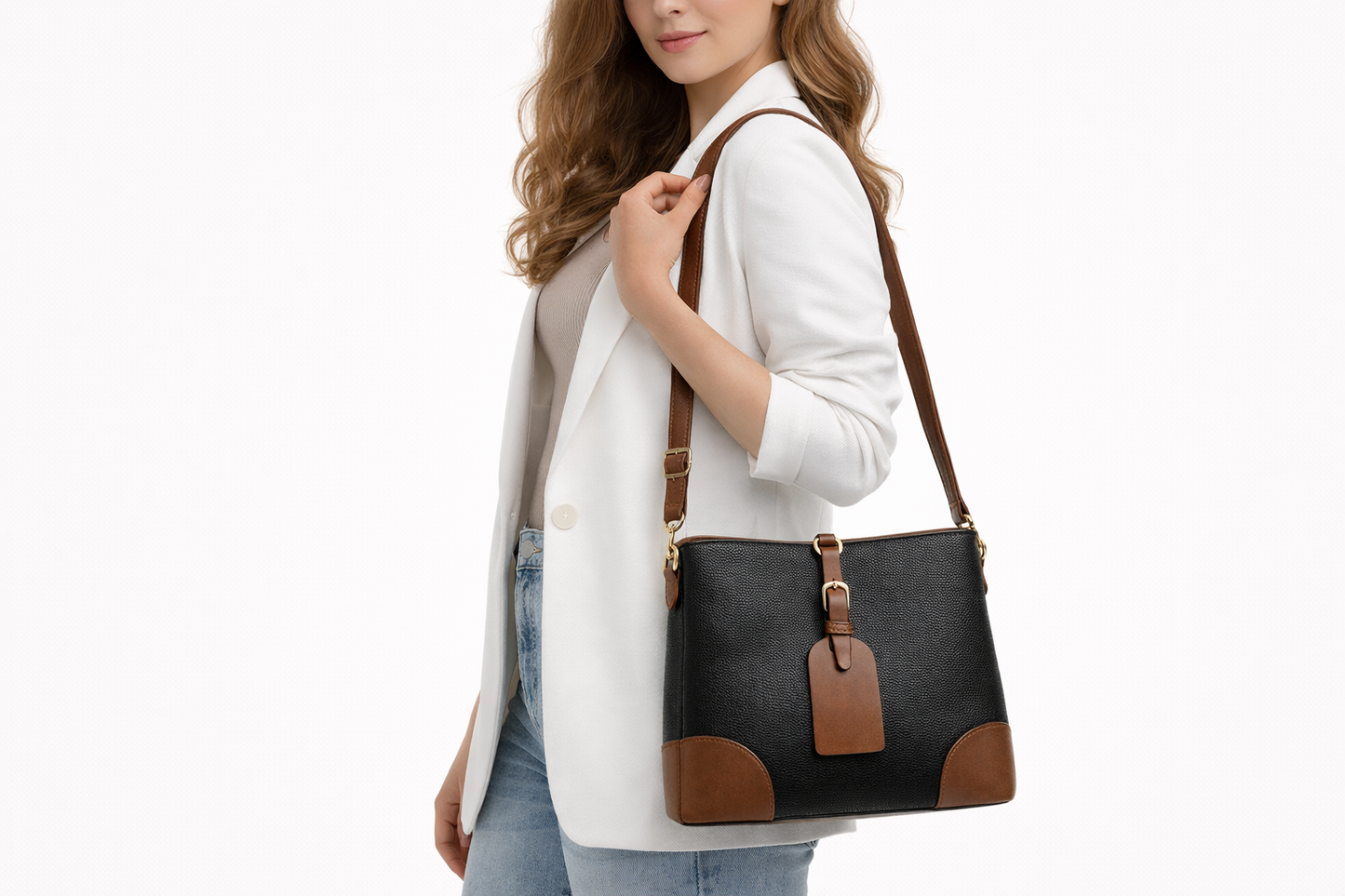 Elegant Dual-Tone Women's Handbag