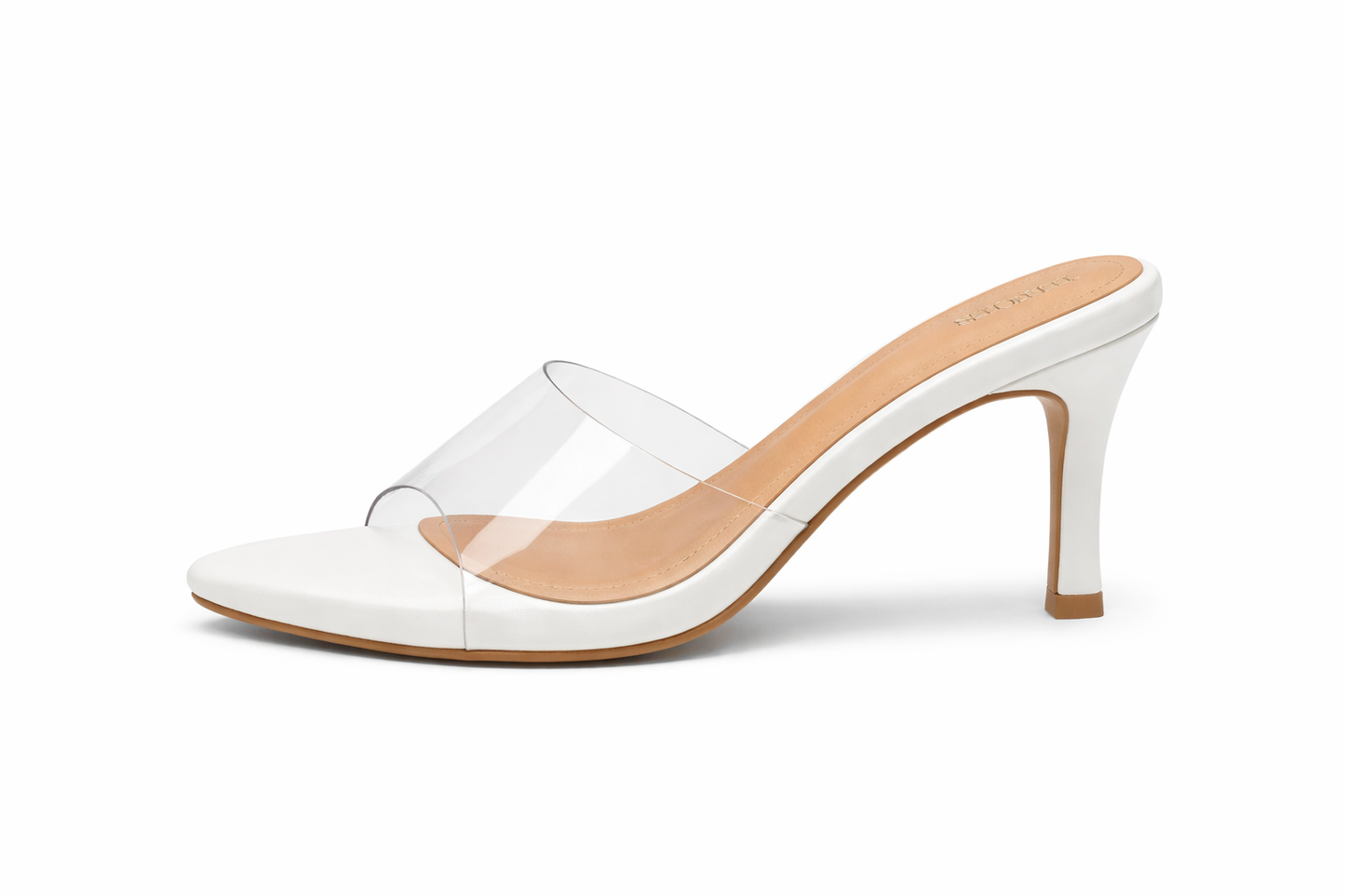 TOTOES Sage Transparent Strap Mule Heels