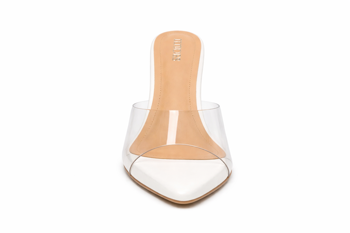 TOTOES Sage Transparent Strap Mule Heels