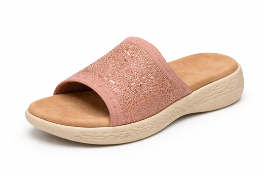 TOTOES Rhinestone Comfort Slide Sandals
