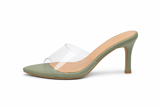 TOTOES Sage Transparent Strap Mule Heels
