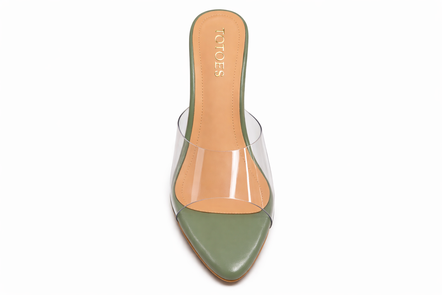 TOTOES Sage Transparent Strap Mule Heels