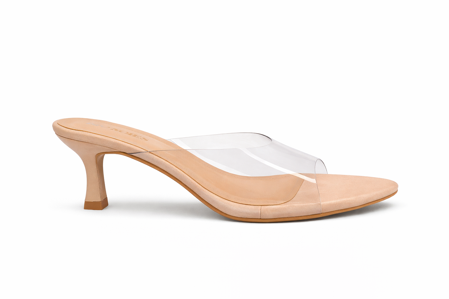 TOTOES Crystal Clear Strap Mule Heels