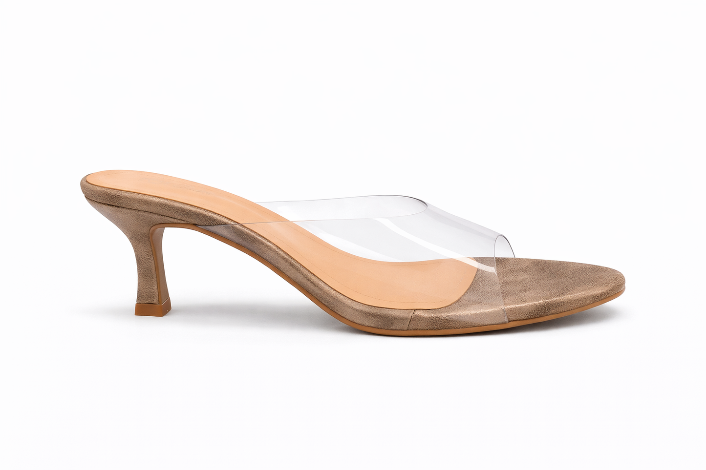 TOTOES Crystal Clear Strap Mule Heels