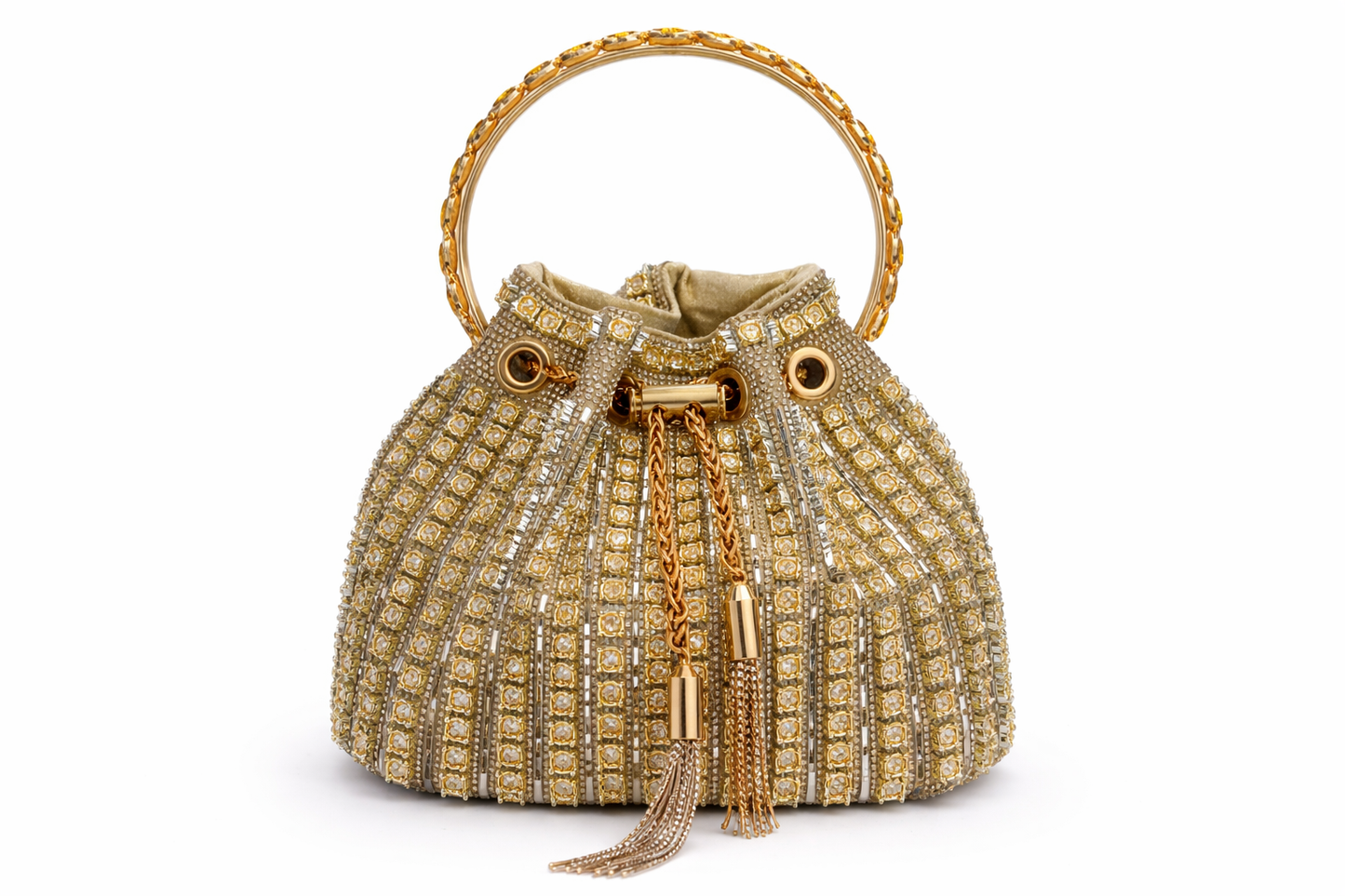 Imperial Crystal Ring Handle Evening Bag