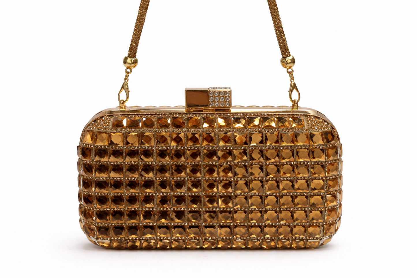 Royal Bronze Crystal Evening Clutch