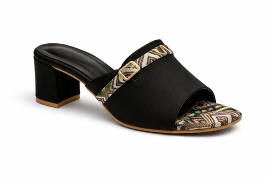 TOTOES Ethnic Strap Mule Heels