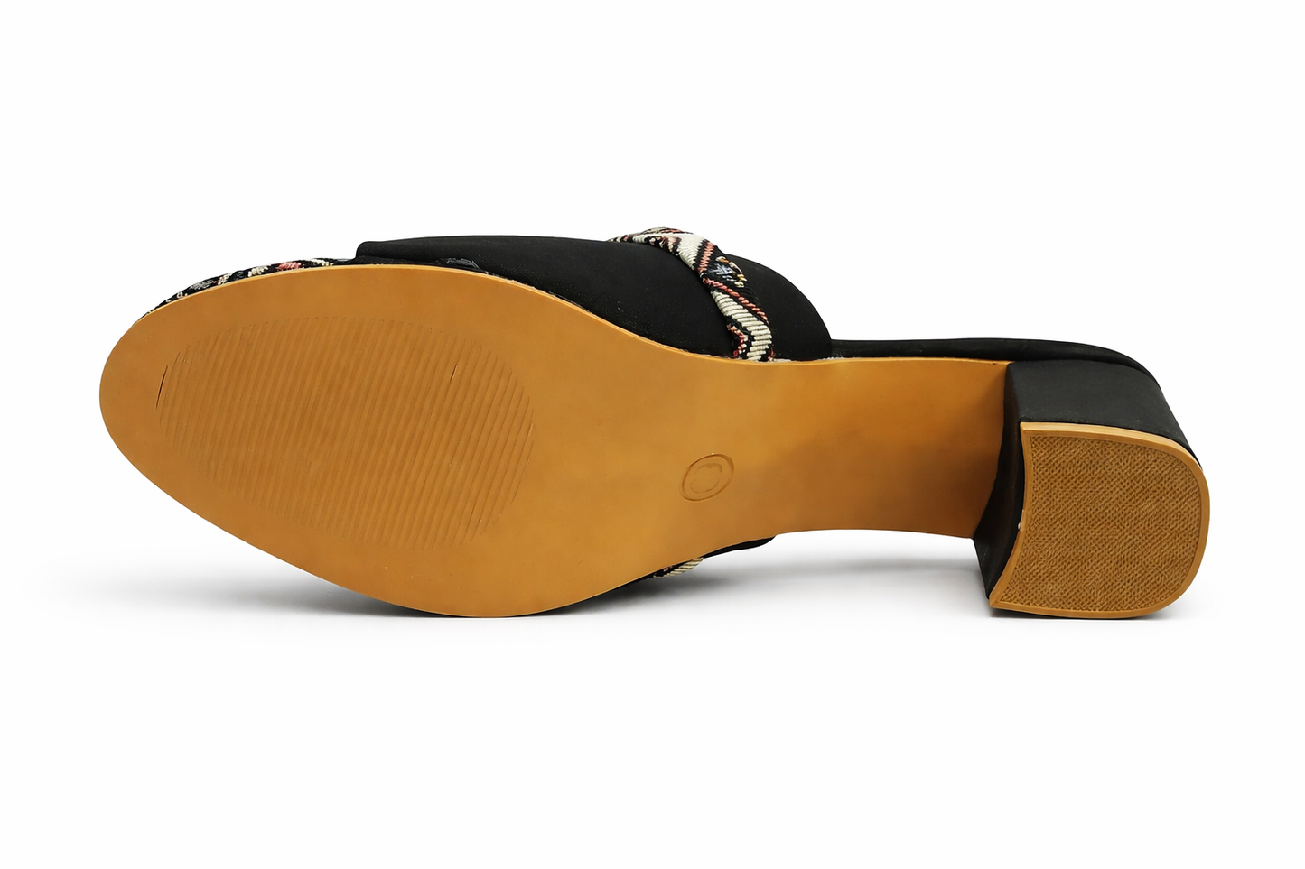 TOTOES Ethnic Strap Mule Heels