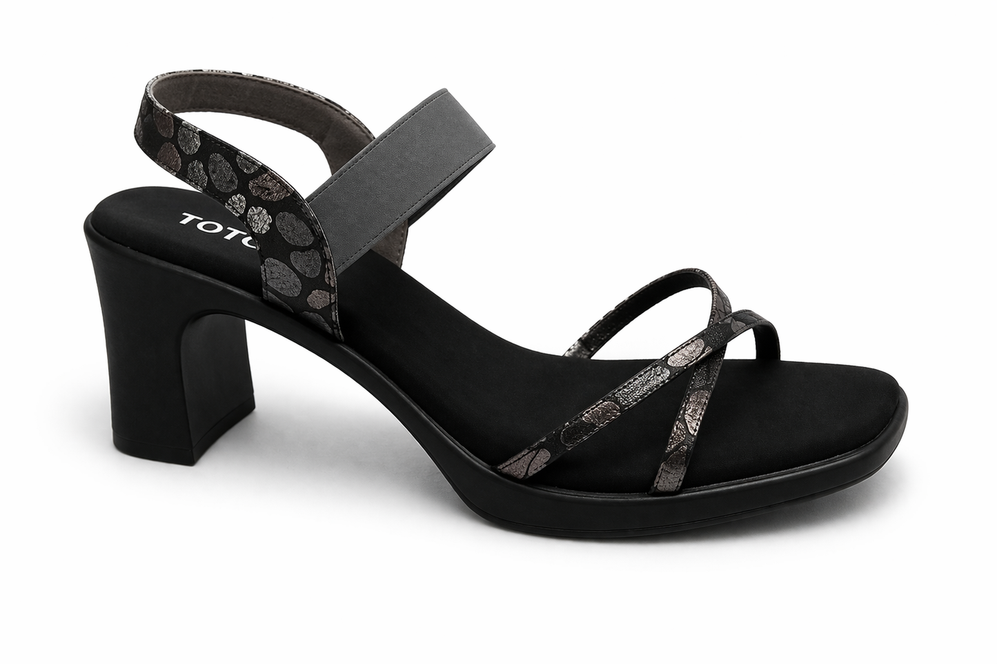 Women Cross Strap Block Heels