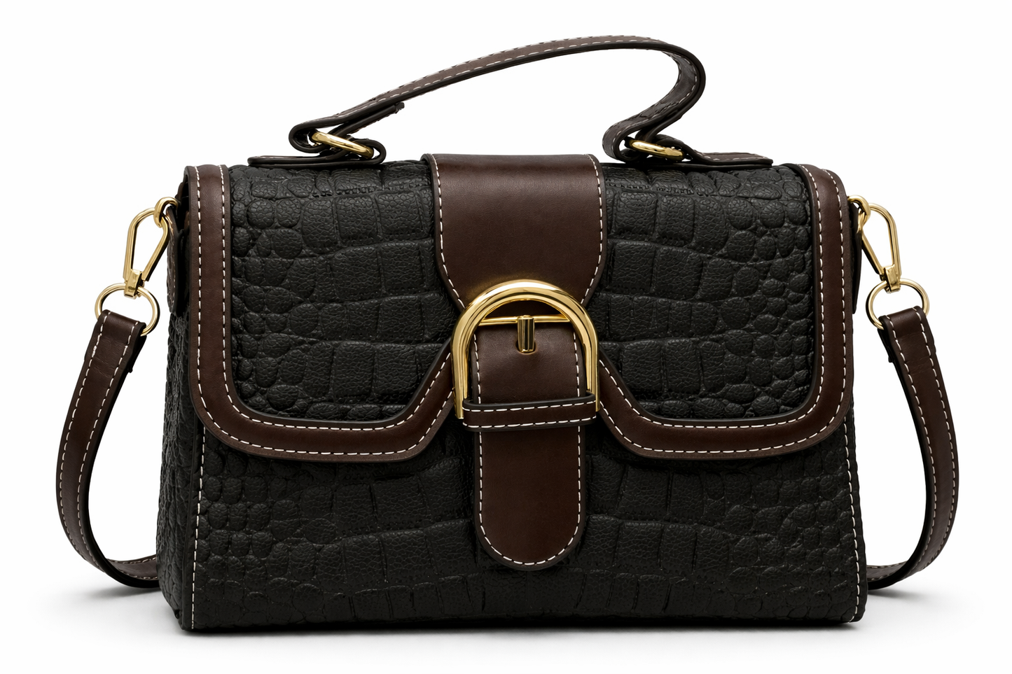 TOTOES Croc Textured Flap Handbag
