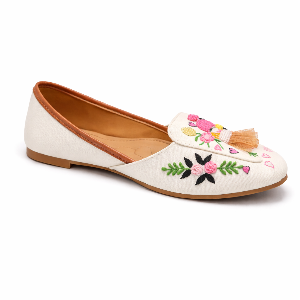 TOTOES Roselle Charm Embroidered Flats
