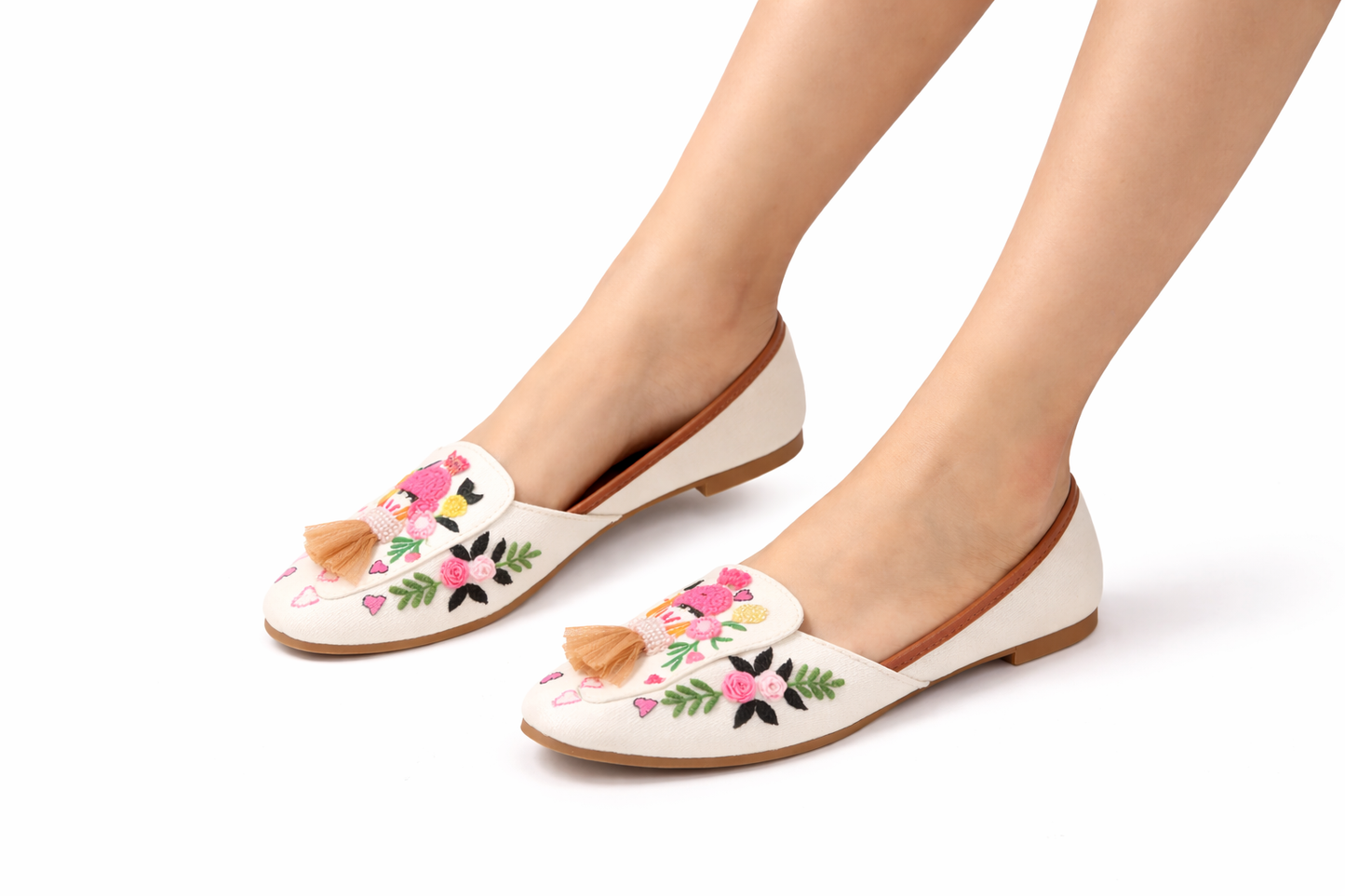 TOTOES Roselle Charm Embroidered Flats