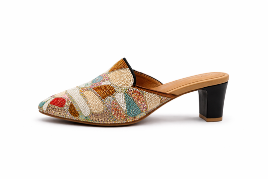TOTOES Boho Beaded Mule Heels