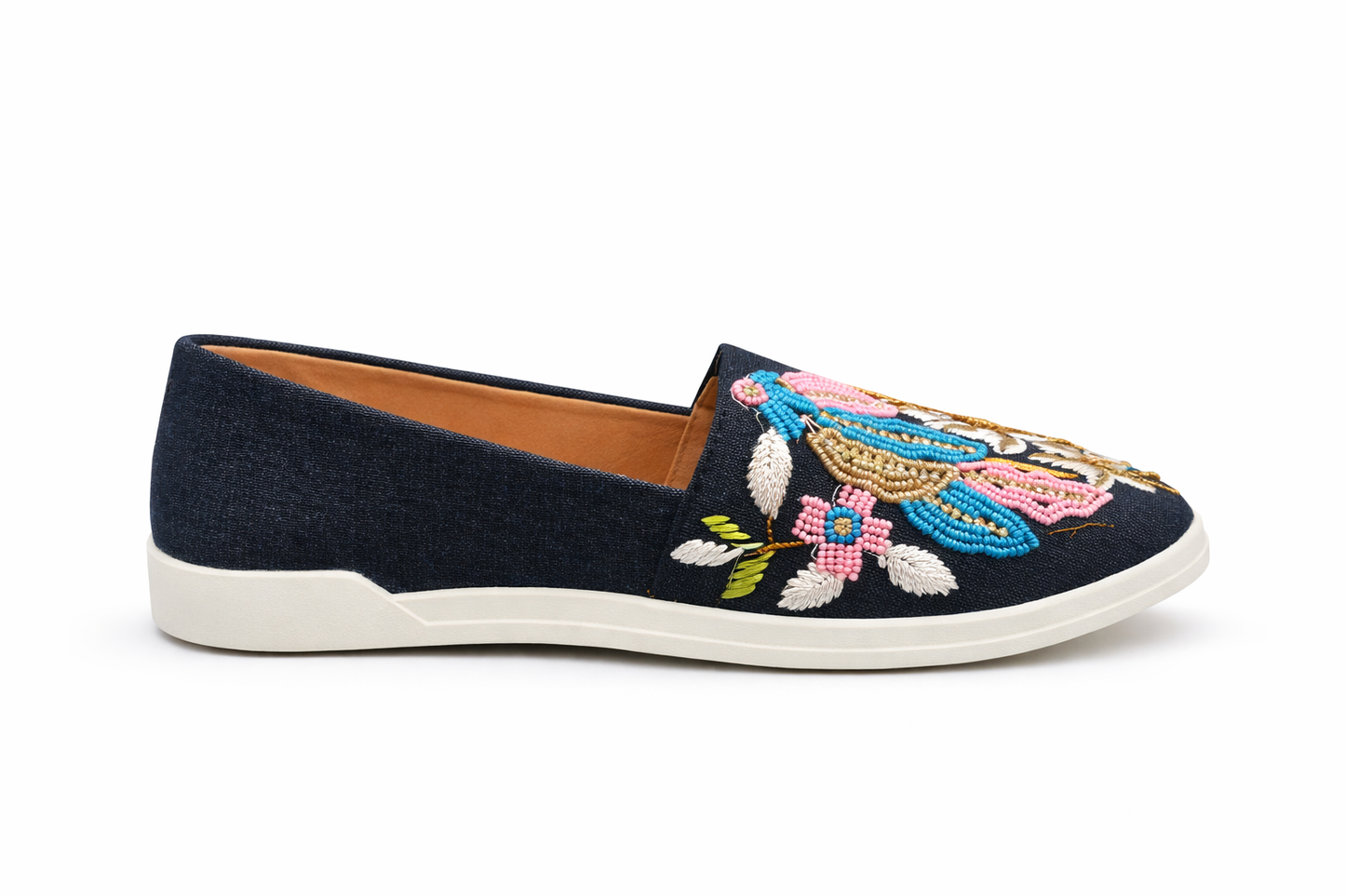 TOTOES Floral Embroidered Slip-On Shoes