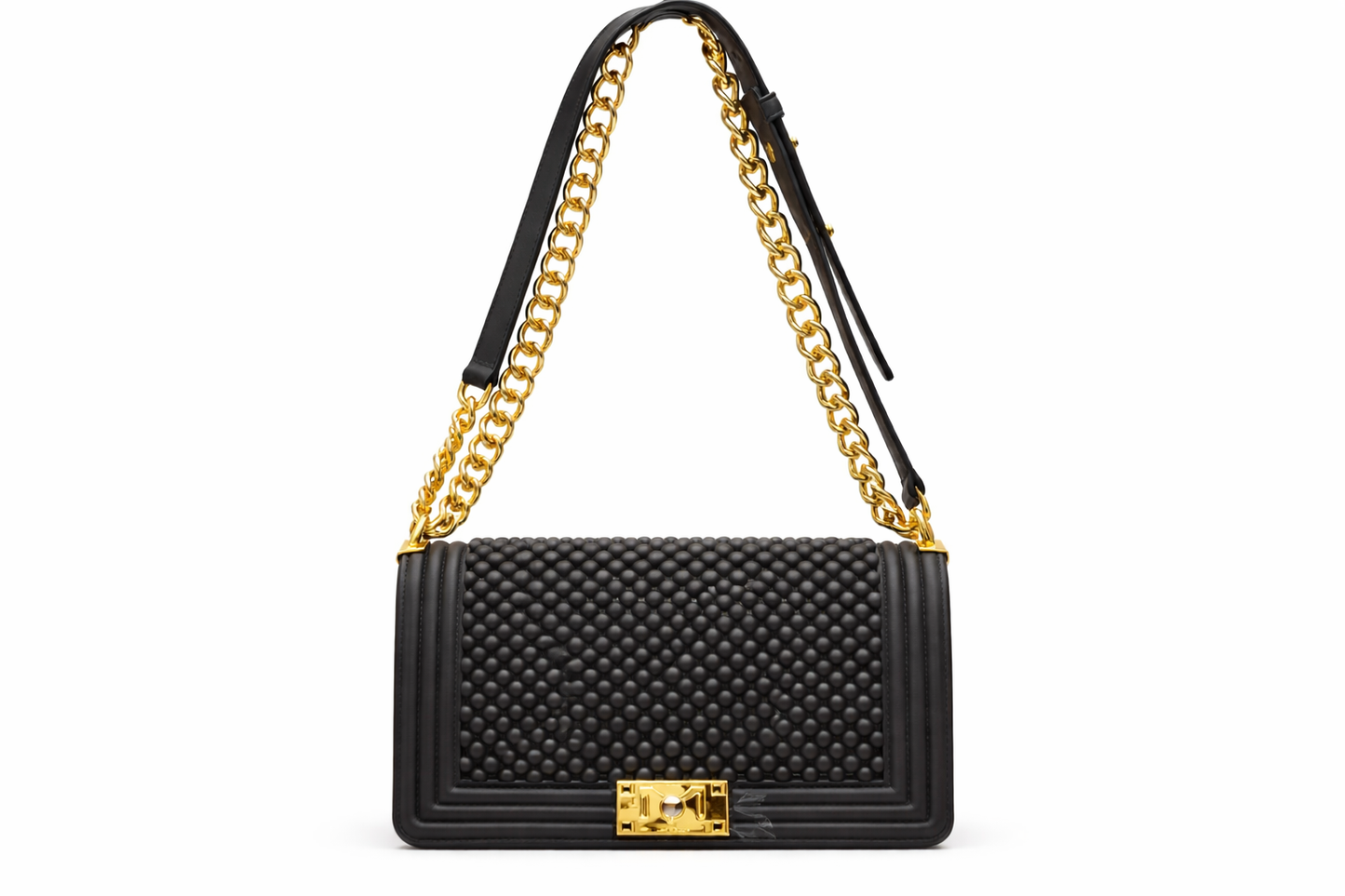 TOTOES Luxury Black Beaded Chain Handbag