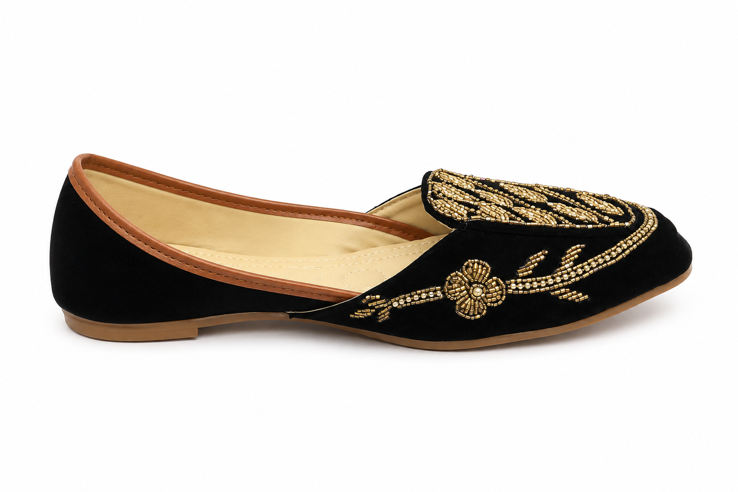 TOTOES Velvet Embroidered Jutti