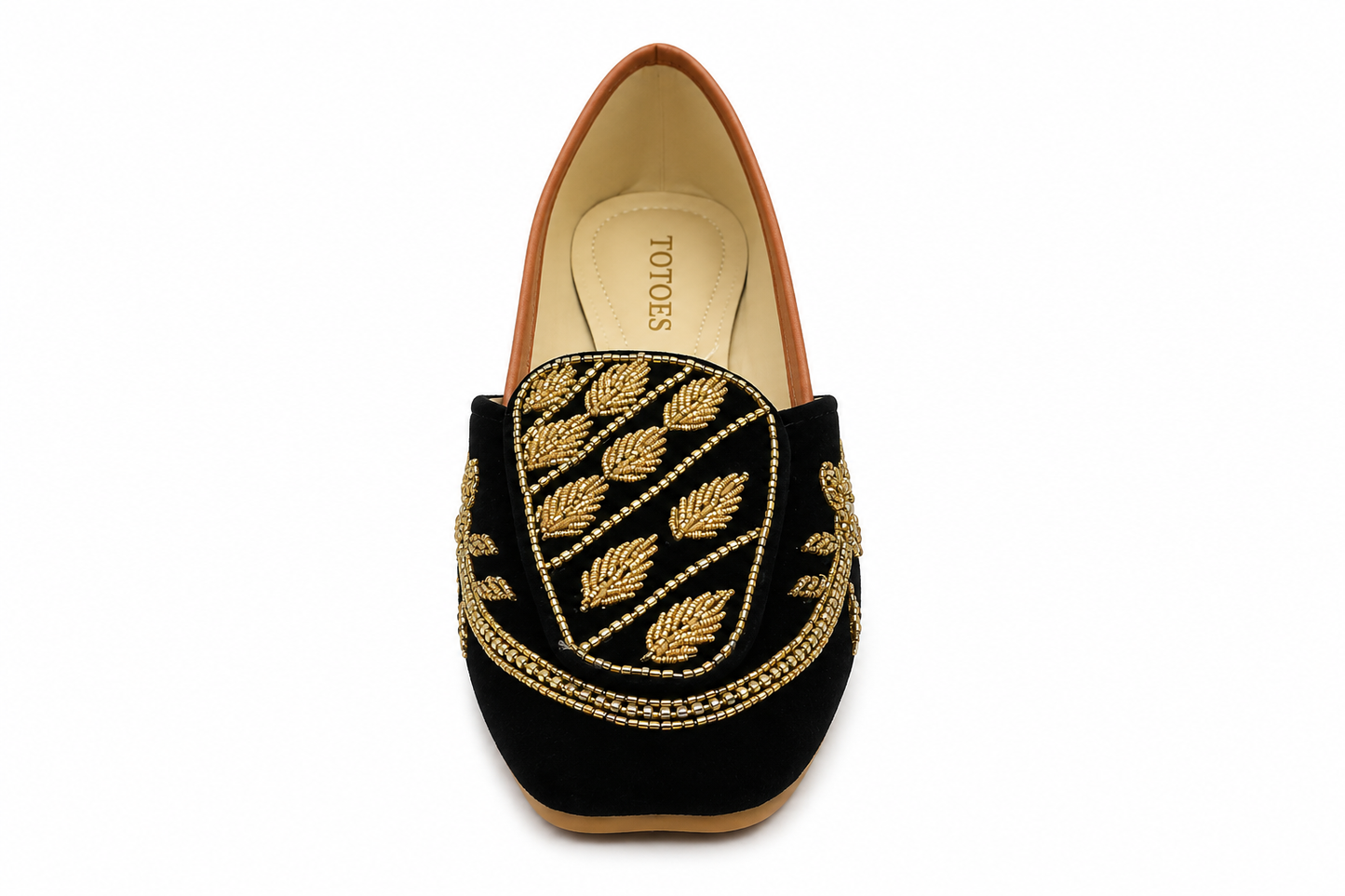 TOTOES Velvet Embroidered Jutti