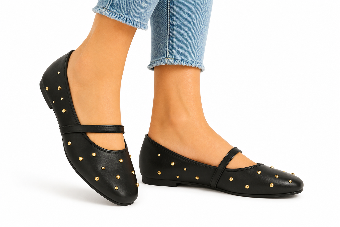 TOTOES Studded Mary Jane Flats