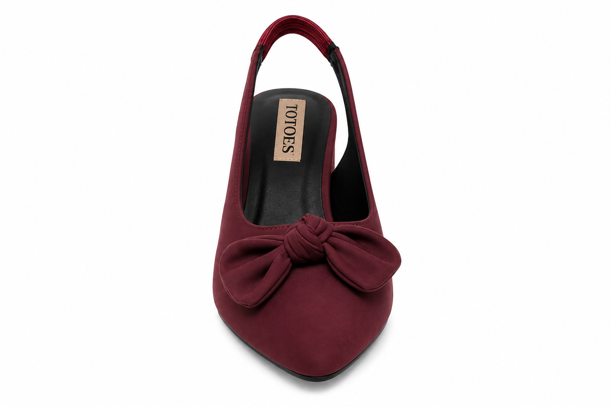 TOTOES Women’s Bow Slingback Block Heel