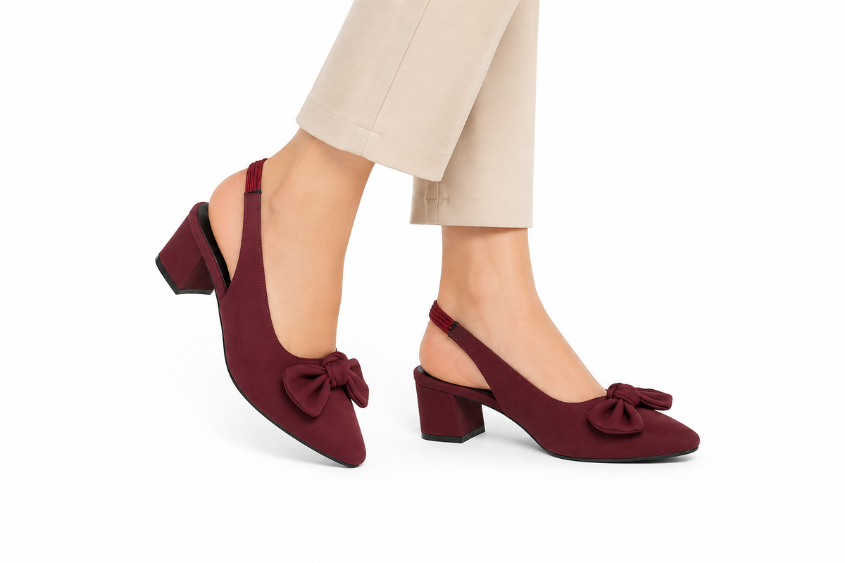 TOTOES Women’s Bow Slingback Block Heel
