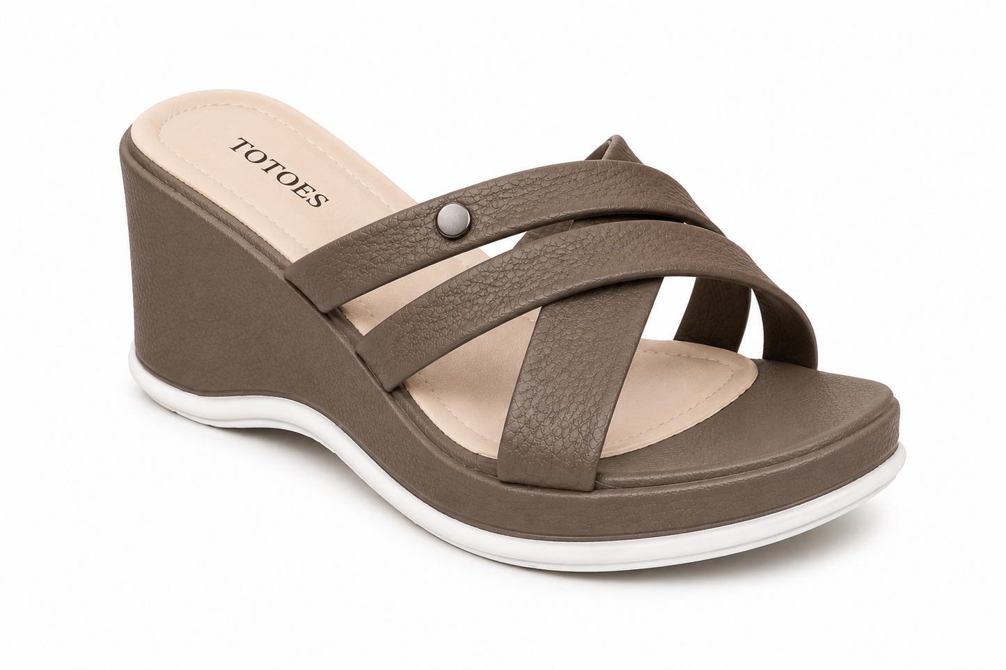 TOTOES Comfort Cross Strap Wedge Sandals