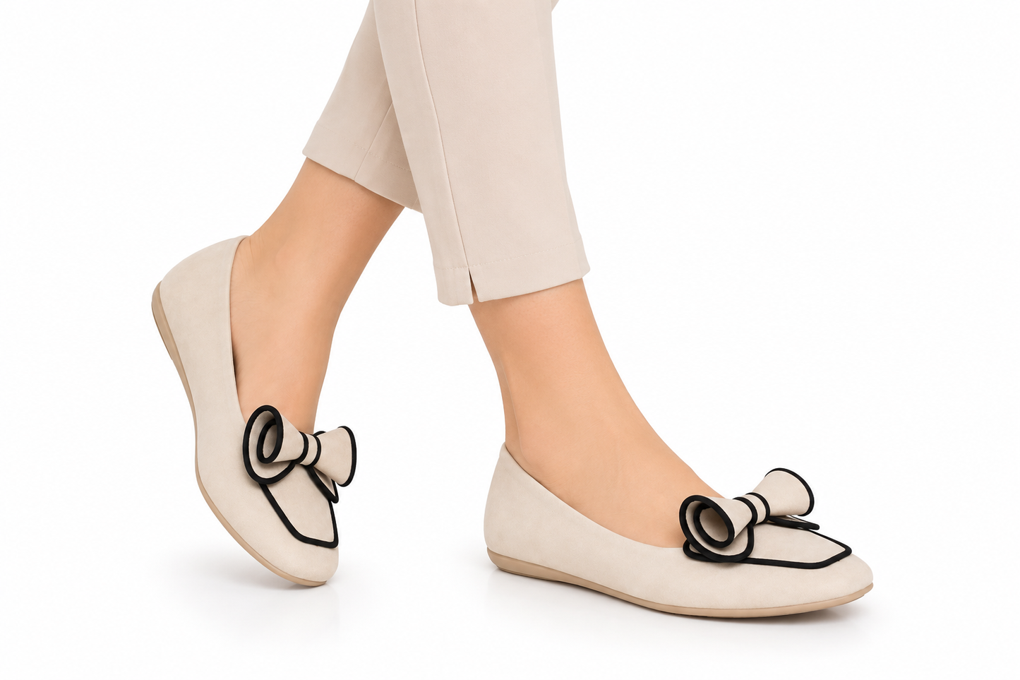TOTOES Bow Detail Ballet Flats