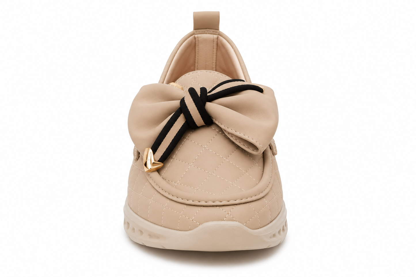 TOTOES Women’s Quilted Bow Comfort Wedge Loafers
