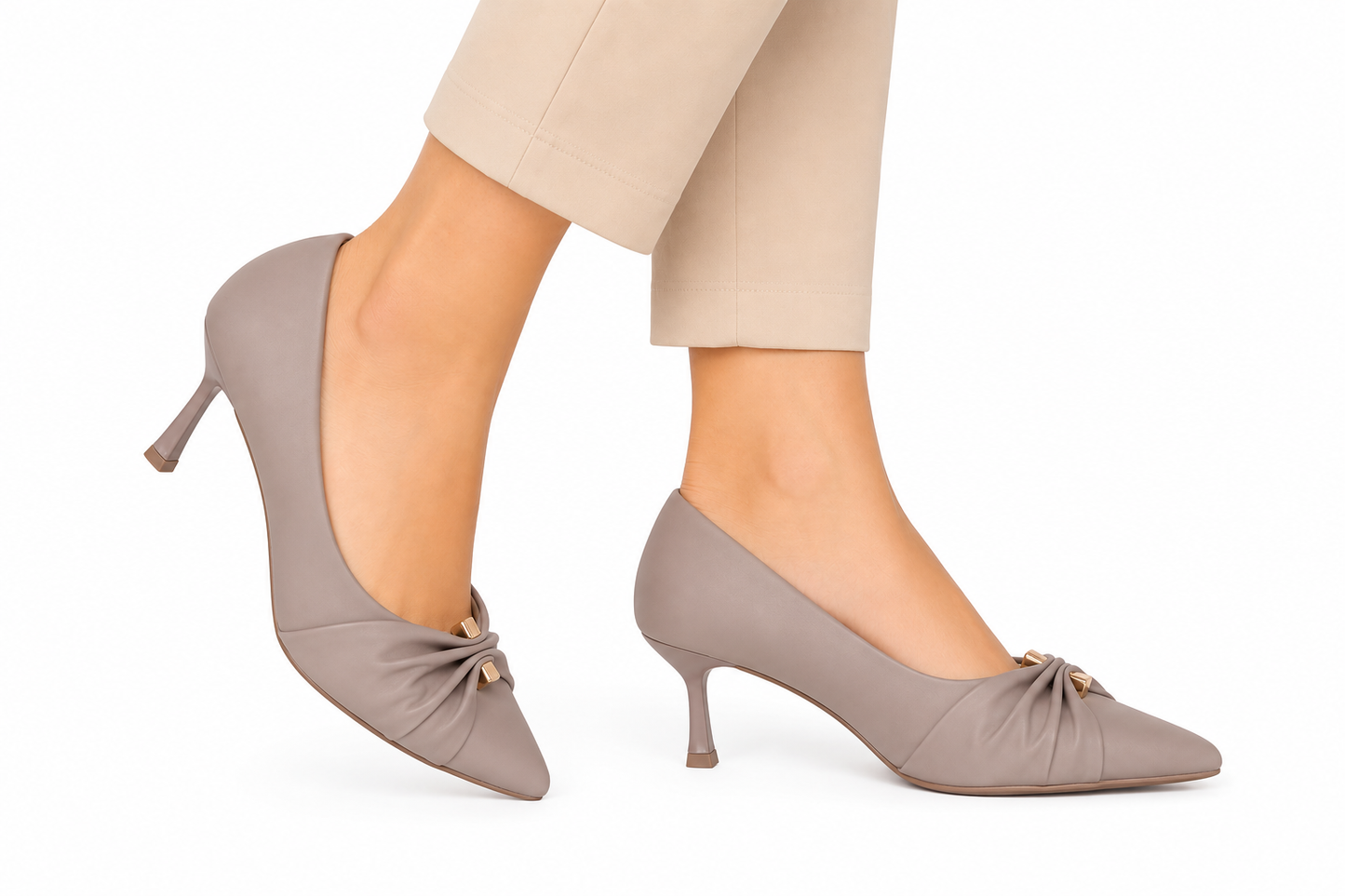 TOTOES Women's Elegant Pointed Toe Kitten Heel