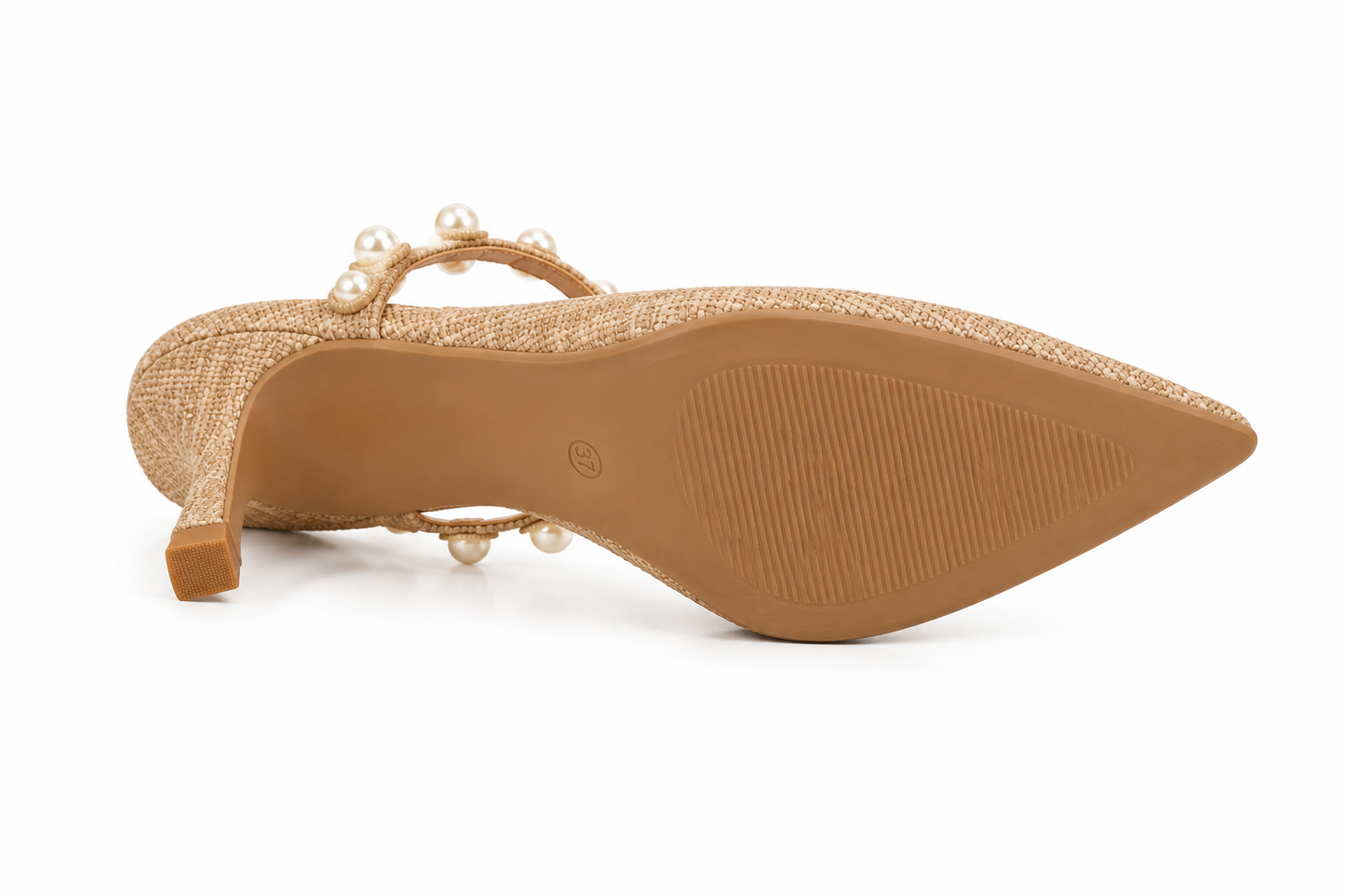 TOTOES Women's Pearl Slingback Kitten Heel
