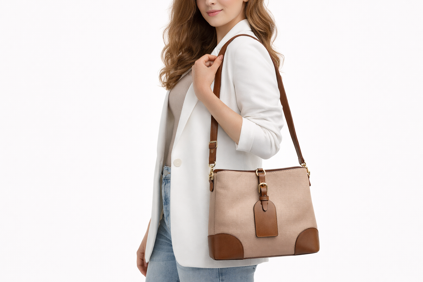 Elegant Dual-Tone Women's Handbag