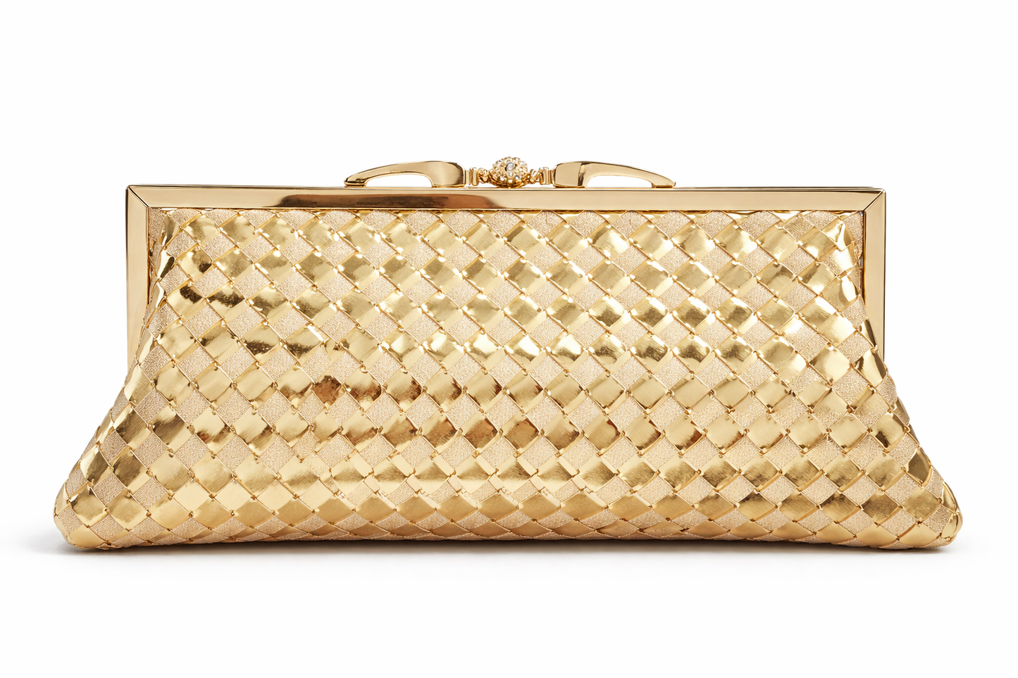 Luxury Silver Woven Clutch Bag for Women