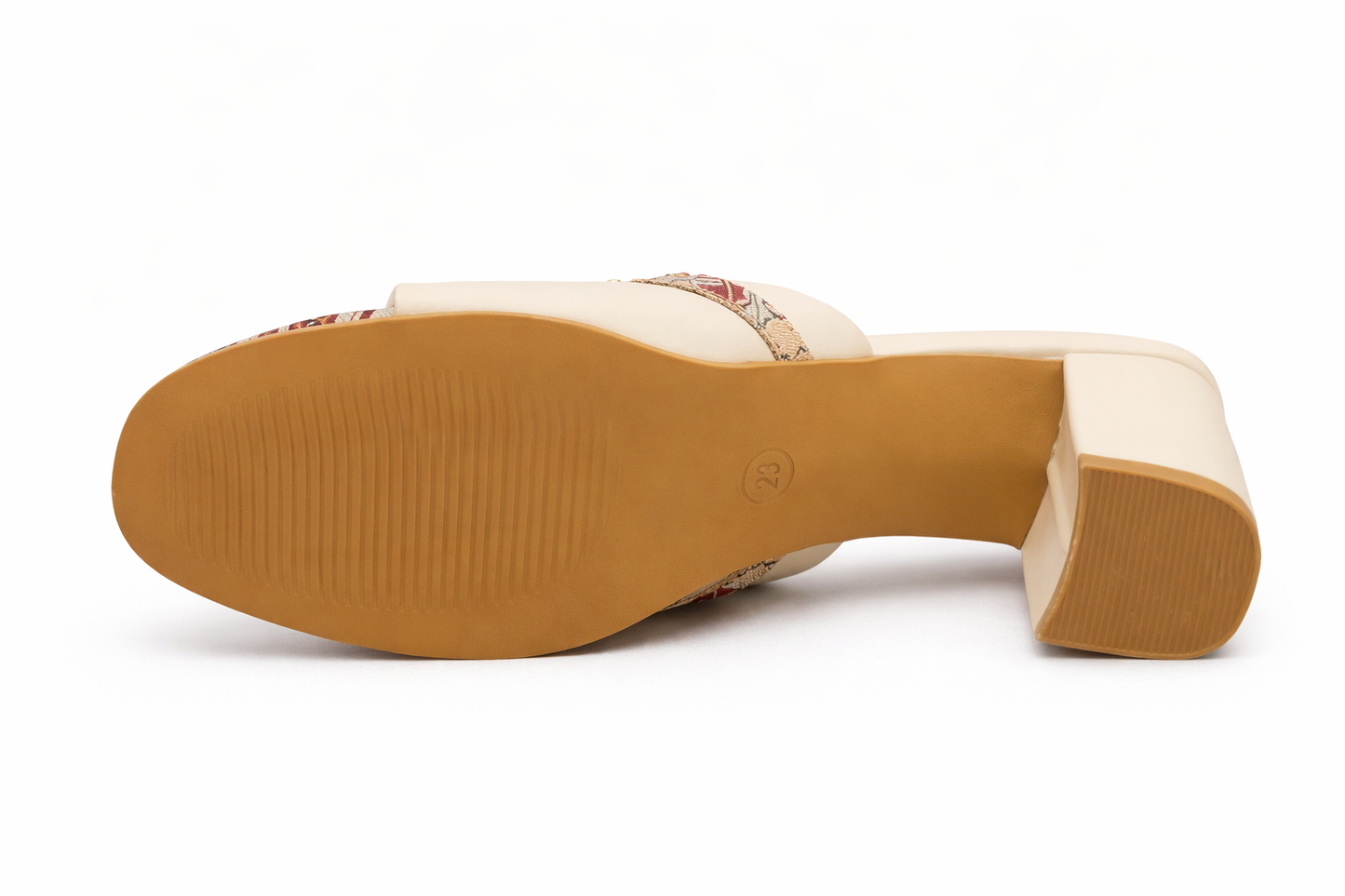 TOTOES Ethnic Strap Mule Heels